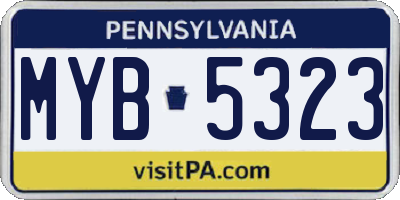 PA license plate MYB5323