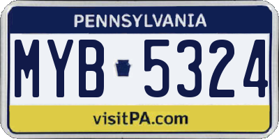 PA license plate MYB5324