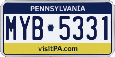 PA license plate MYB5331