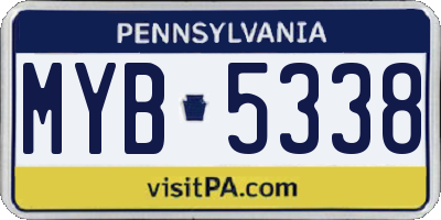 PA license plate MYB5338