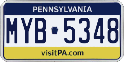 PA license plate MYB5348