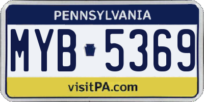 PA license plate MYB5369