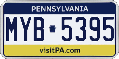 PA license plate MYB5395