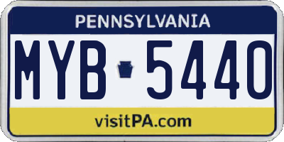 PA license plate MYB5440