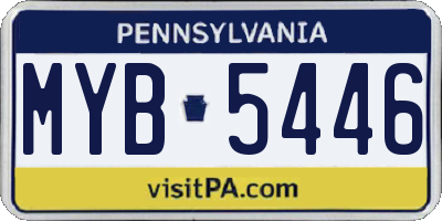 PA license plate MYB5446