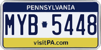 PA license plate MYB5448