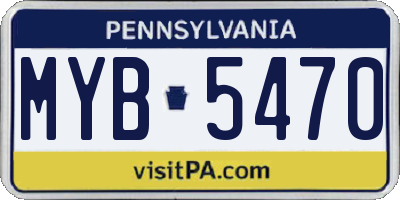 PA license plate MYB5470
