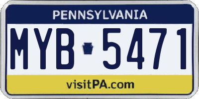 PA license plate MYB5471