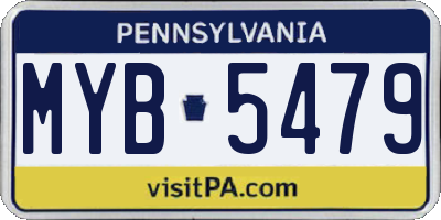 PA license plate MYB5479