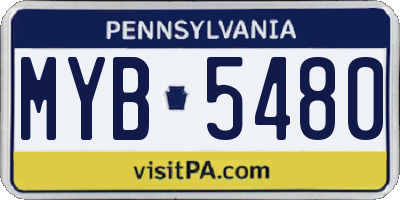 PA license plate MYB5480