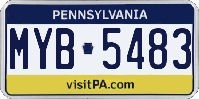 PA license plate MYB5483