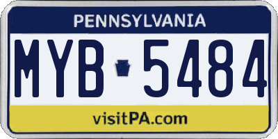 PA license plate MYB5484