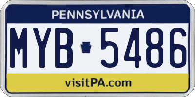 PA license plate MYB5486