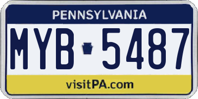 PA license plate MYB5487