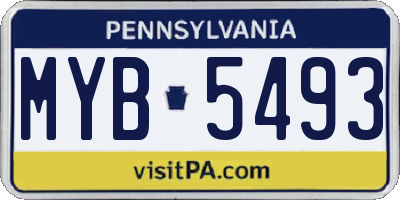 PA license plate MYB5493
