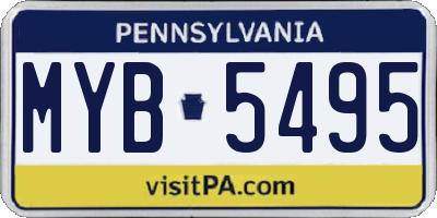 PA license plate MYB5495