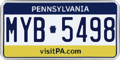 PA license plate MYB5498