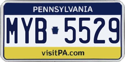 PA license plate MYB5529