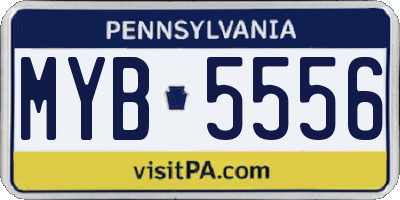 PA license plate MYB5556