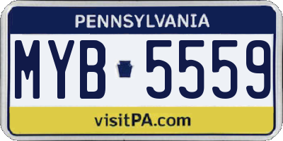 PA license plate MYB5559