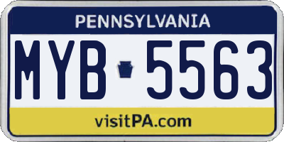 PA license plate MYB5563