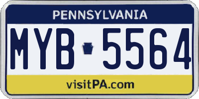 PA license plate MYB5564