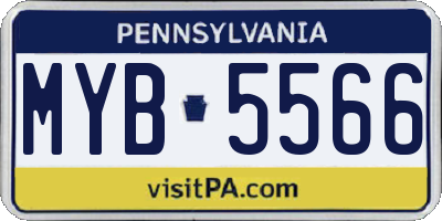 PA license plate MYB5566