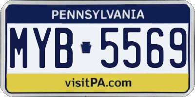 PA license plate MYB5569