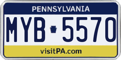 PA license plate MYB5570