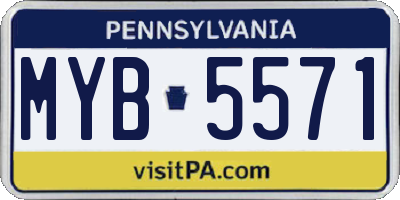 PA license plate MYB5571