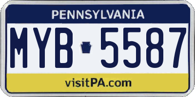 PA license plate MYB5587