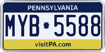 PA license plate MYB5588