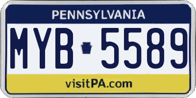 PA license plate MYB5589
