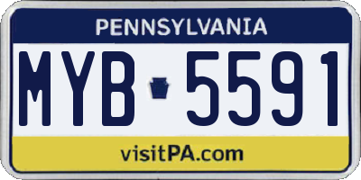 PA license plate MYB5591