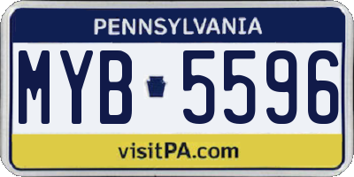 PA license plate MYB5596
