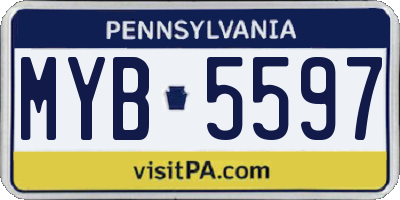 PA license plate MYB5597