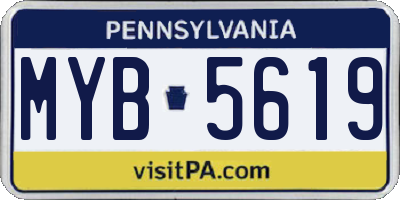 PA license plate MYB5619