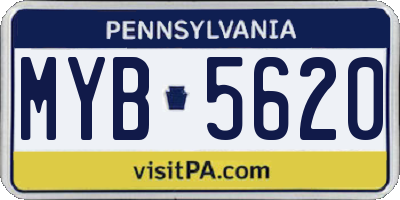 PA license plate MYB5620