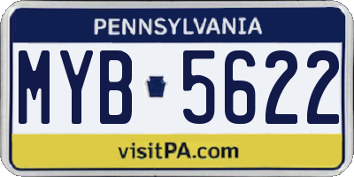 PA license plate MYB5622