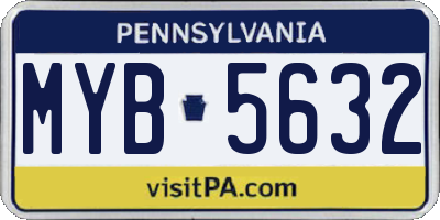 PA license plate MYB5632