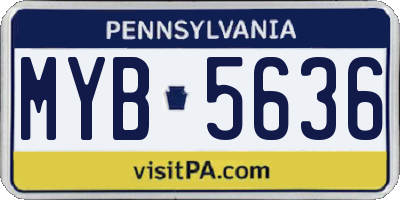 PA license plate MYB5636