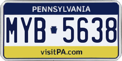 PA license plate MYB5638