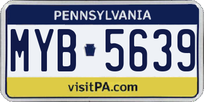 PA license plate MYB5639