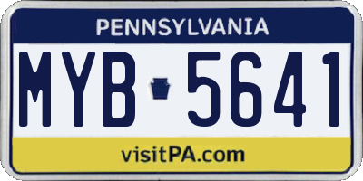 PA license plate MYB5641