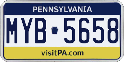PA license plate MYB5658