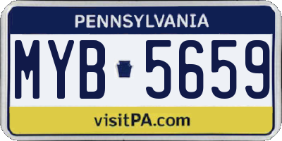 PA license plate MYB5659