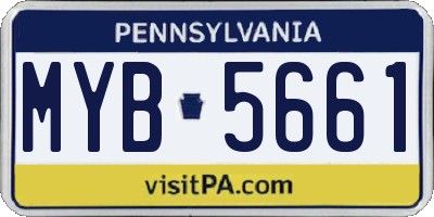 PA license plate MYB5661