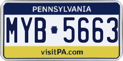PA license plate MYB5663