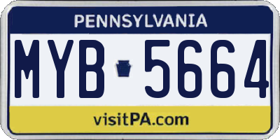 PA license plate MYB5664