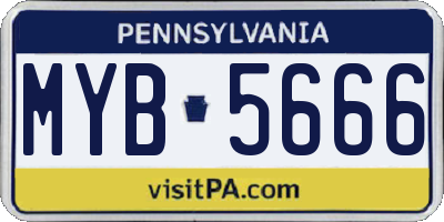 PA license plate MYB5666